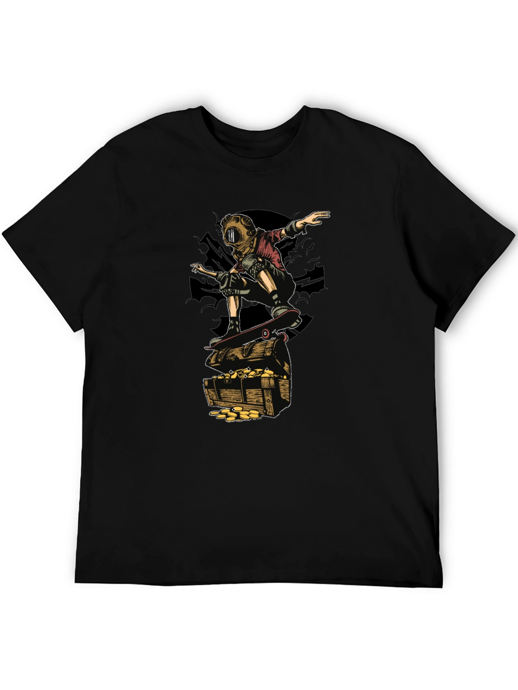 Skateboarding Diver on Treasure T-Shirt