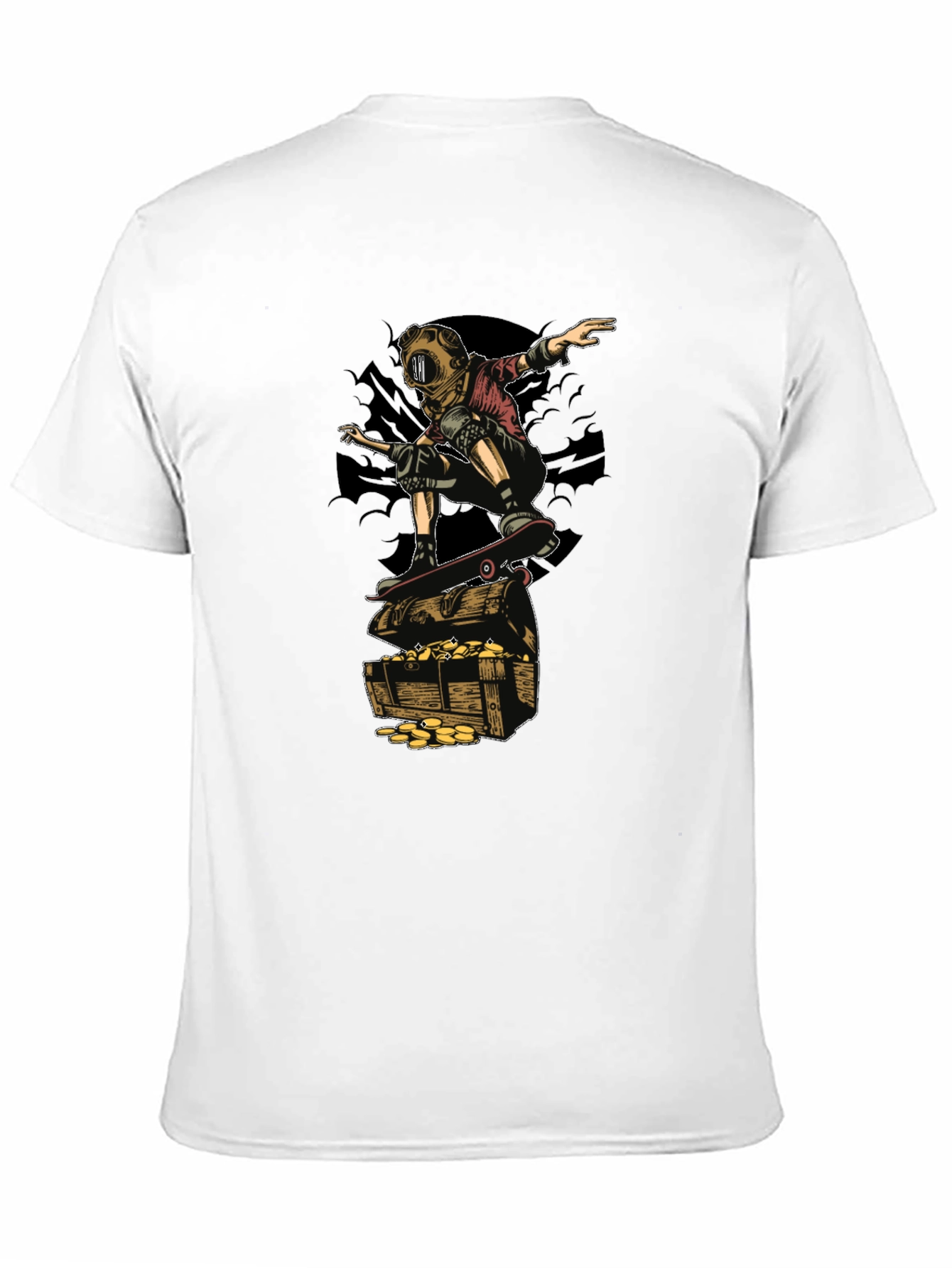 Skateboarding Diver on Treasure T-Shirt