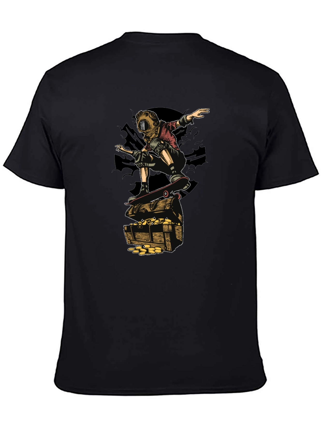 Skateboarding Diver on Treasure T-Shirt