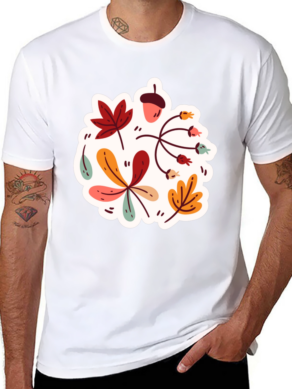 Autumn Leaves Graphic T-Shirt - Stylish Fall Design