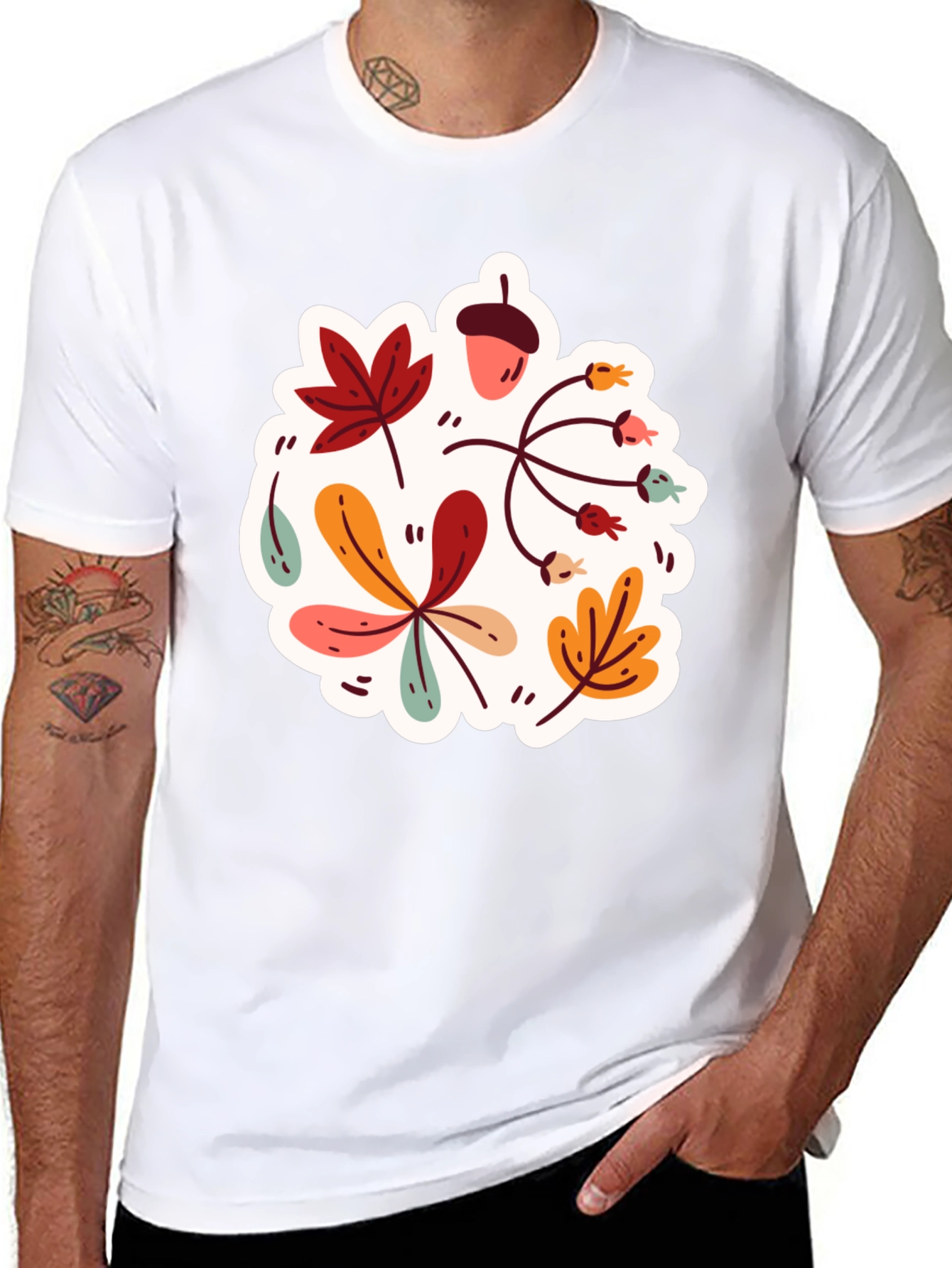 Autumn Leaves Graphic T-Shirt - Stylish Fall Design