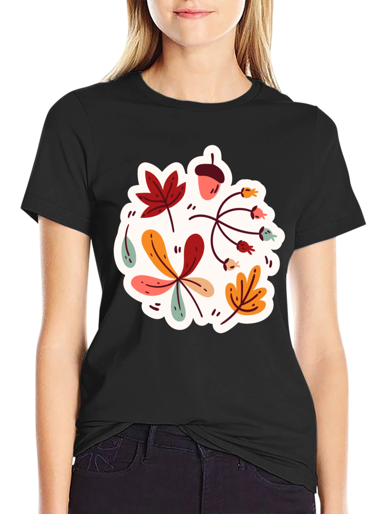 Autumn Leaves Graphic T-Shirt - Stylish Fall Design