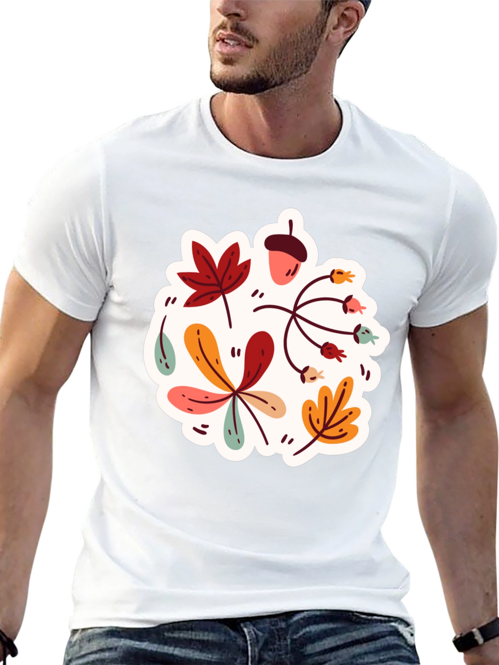 Autumn Leaves Graphic T-Shirt - Stylish Fall Design
