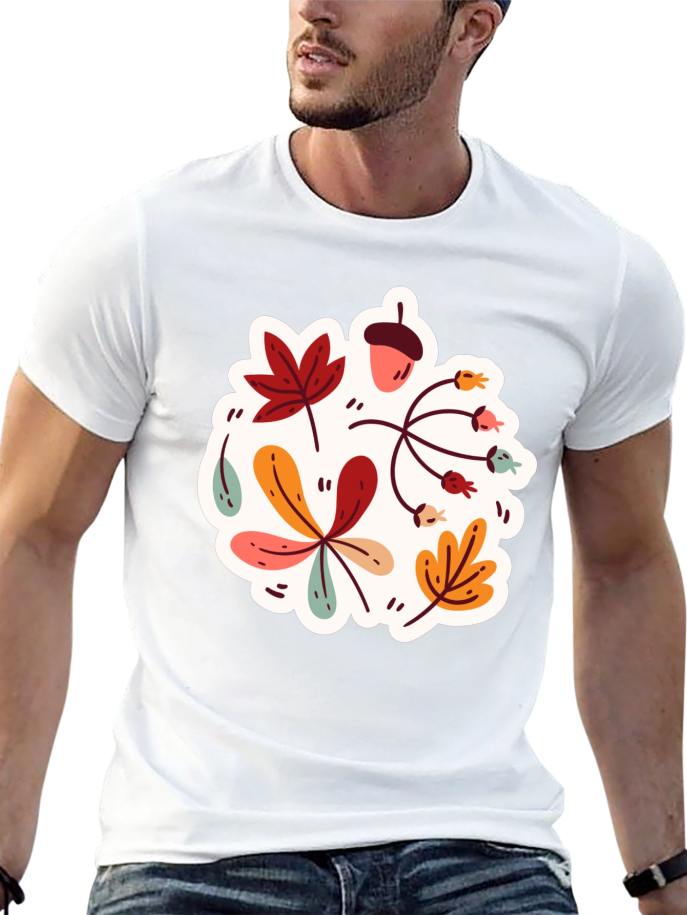 Autumn Leaves Graphic T-Shirt - Stylish Fall Design