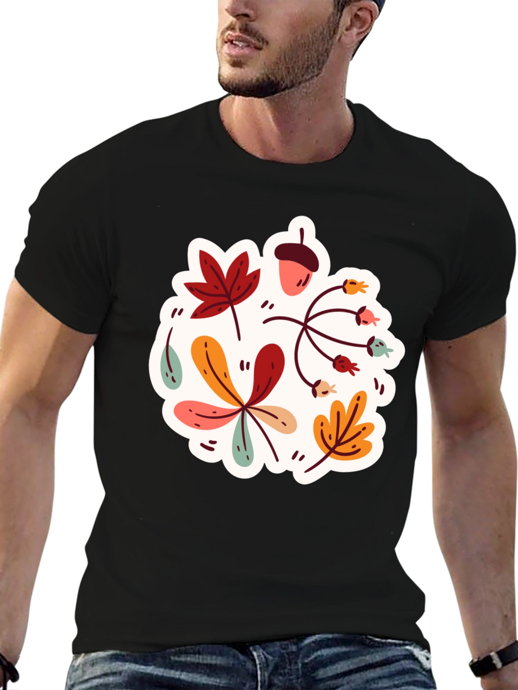 Autumn Leaves Graphic T-Shirt - Stylish Fall Design