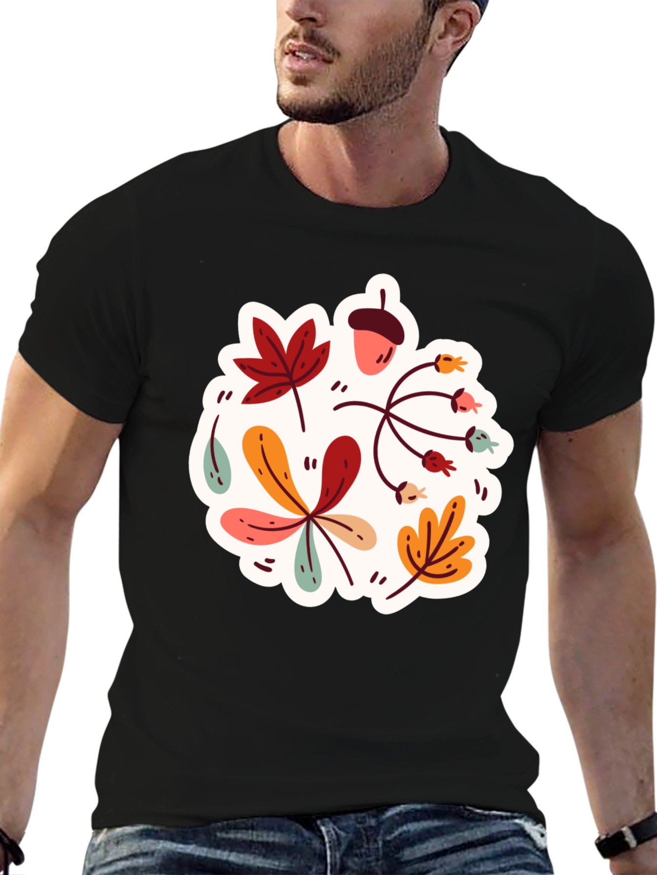 Autumn Leaves Graphic T-Shirt - Stylish Fall Design