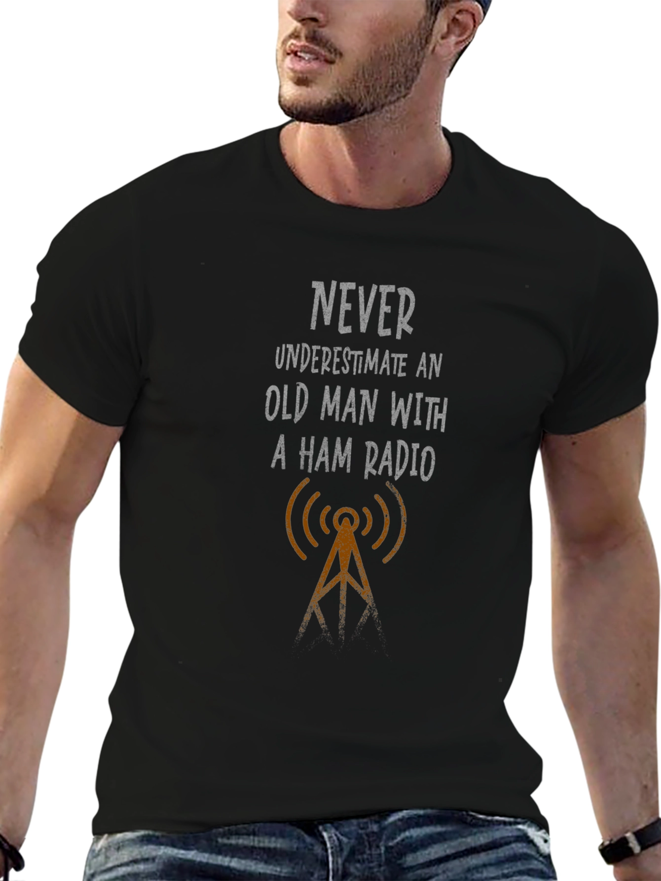 Ham Radio Old Man Graphic T-Shirt