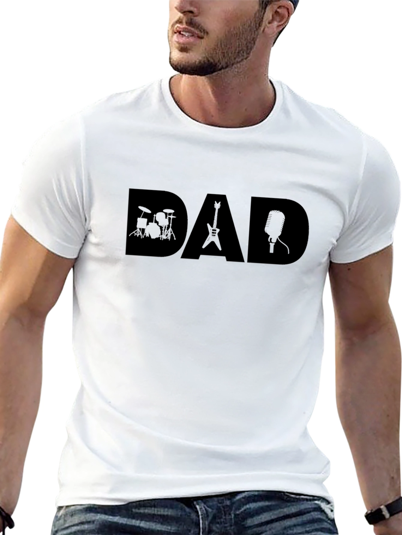 Rockstar Dad Graphic T-Shirt - Musician Fathers Day Gift