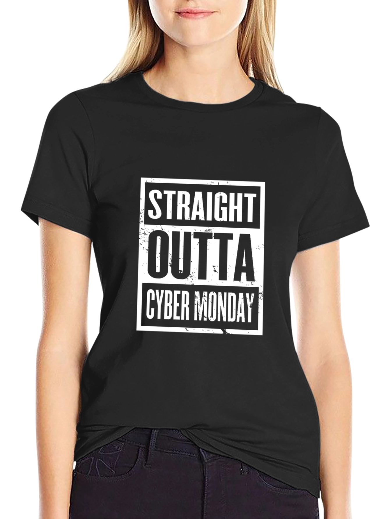 Straight Outta Cyber Monday Black T-Shirt