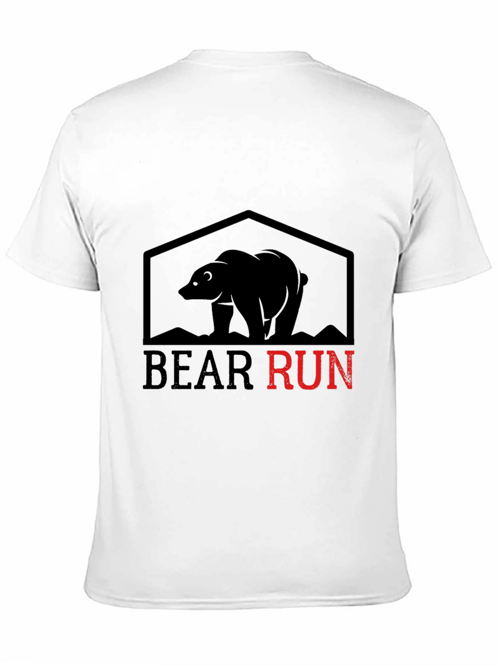 Bear Run Graphic Tee - Black Cotton T-Shirt
