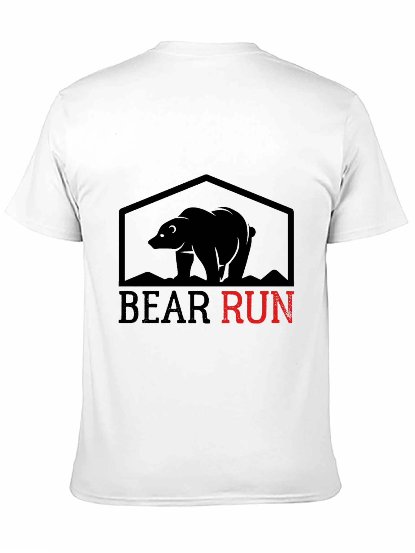 Bear Run Graphic Tee - Black Cotton T-Shirt