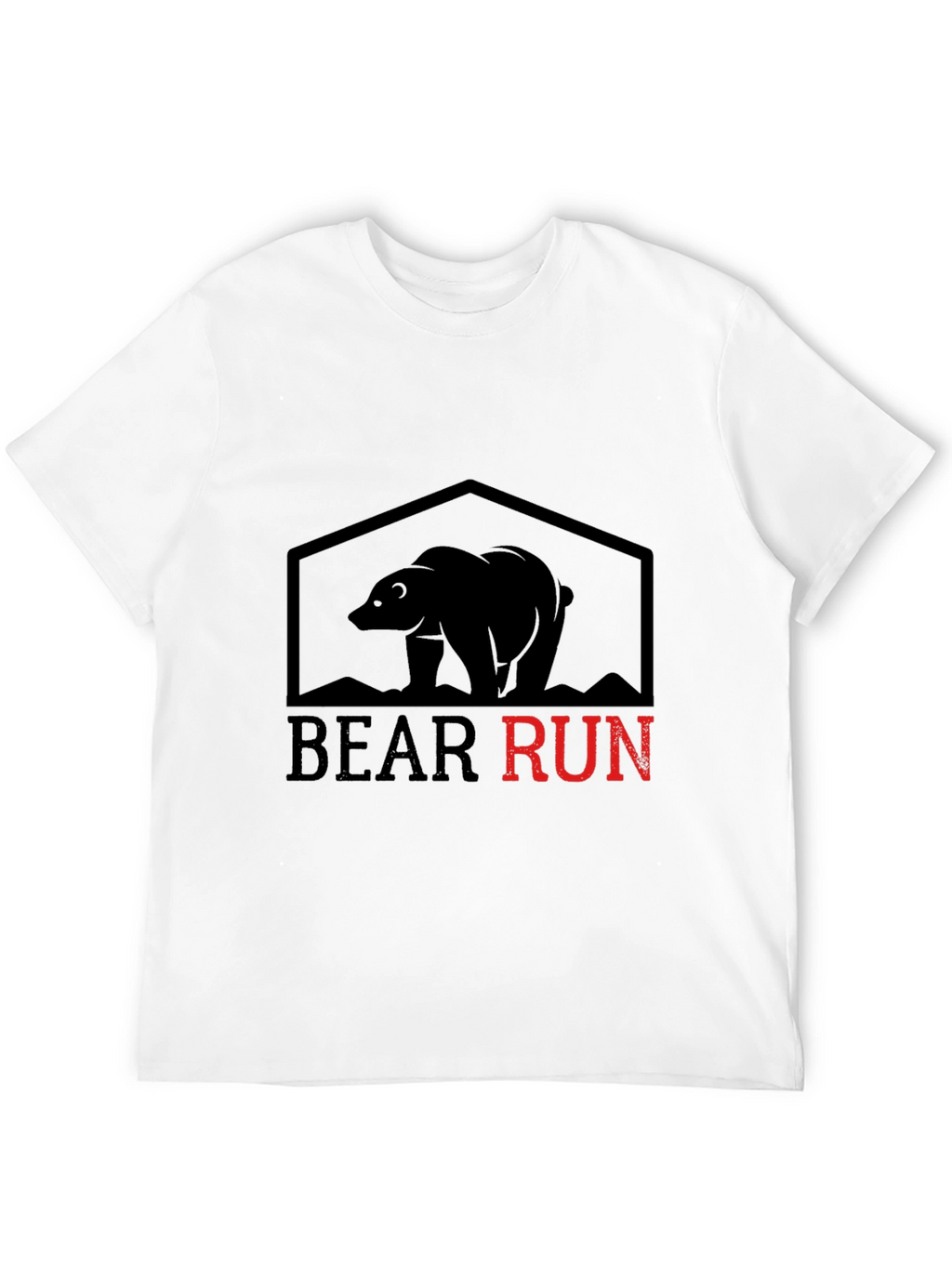 Bear Run Graphic Tee - Black Cotton T-Shirt