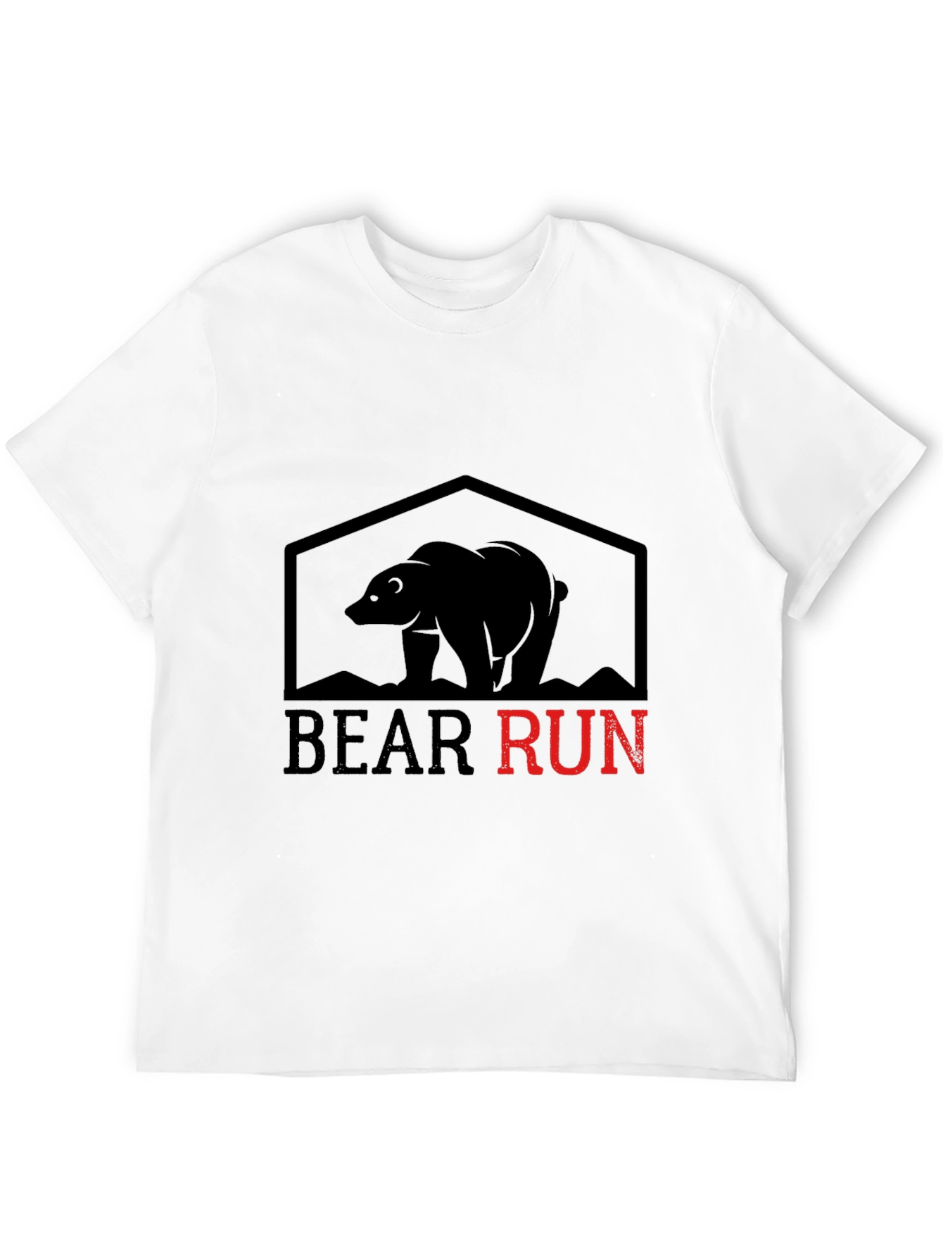 Bear Run Graphic Tee - Black Cotton T-Shirt