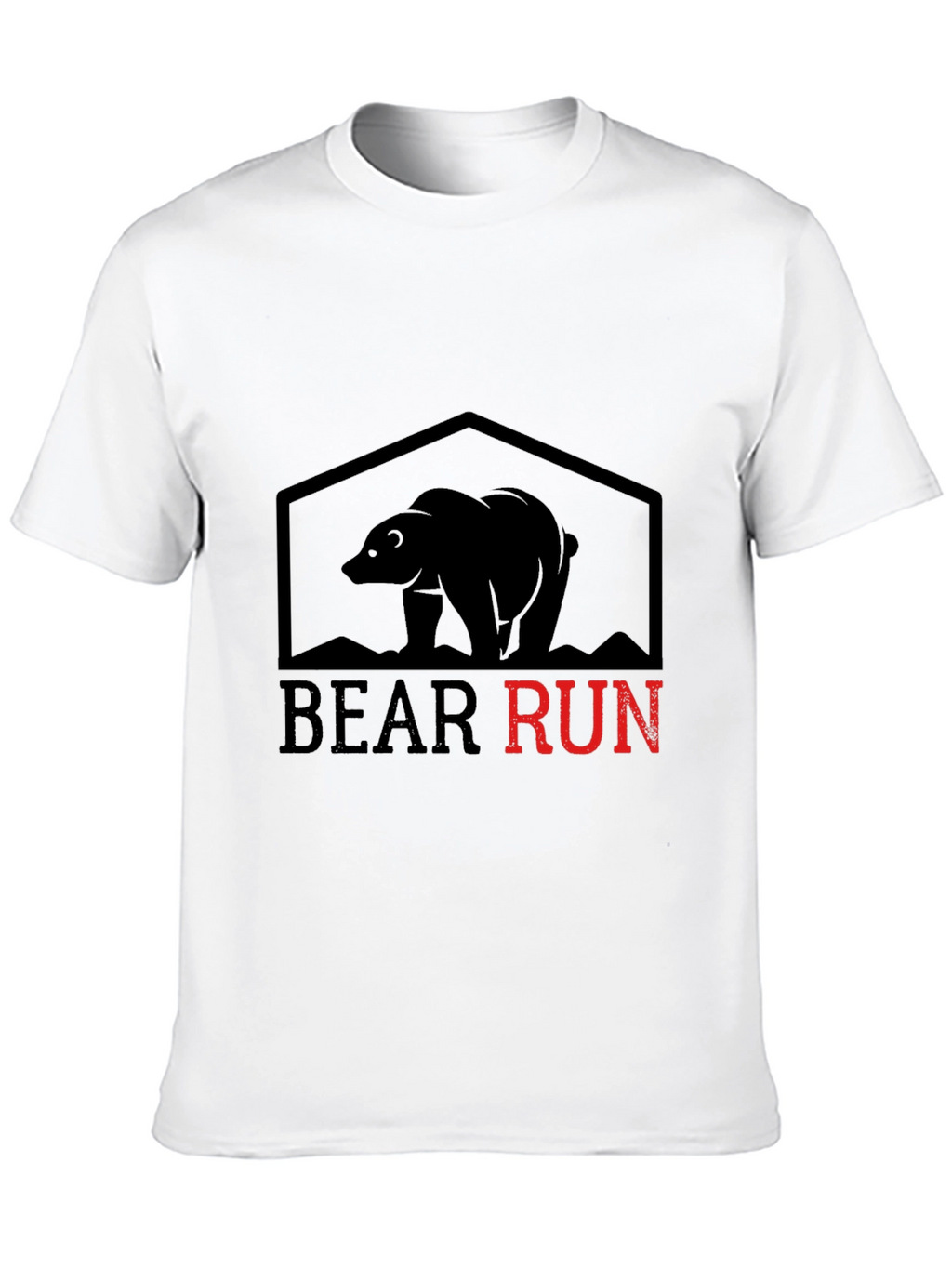 Bear Run Graphic Tee - Black Cotton T-Shirt