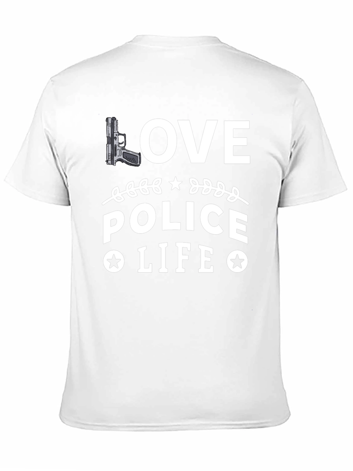 Love Police Life Graphic T-Shirt - Black