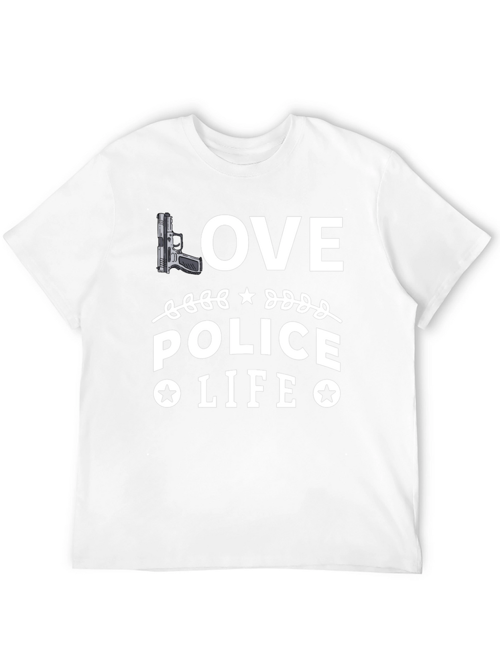 Love Police Life Graphic T-Shirt - Black