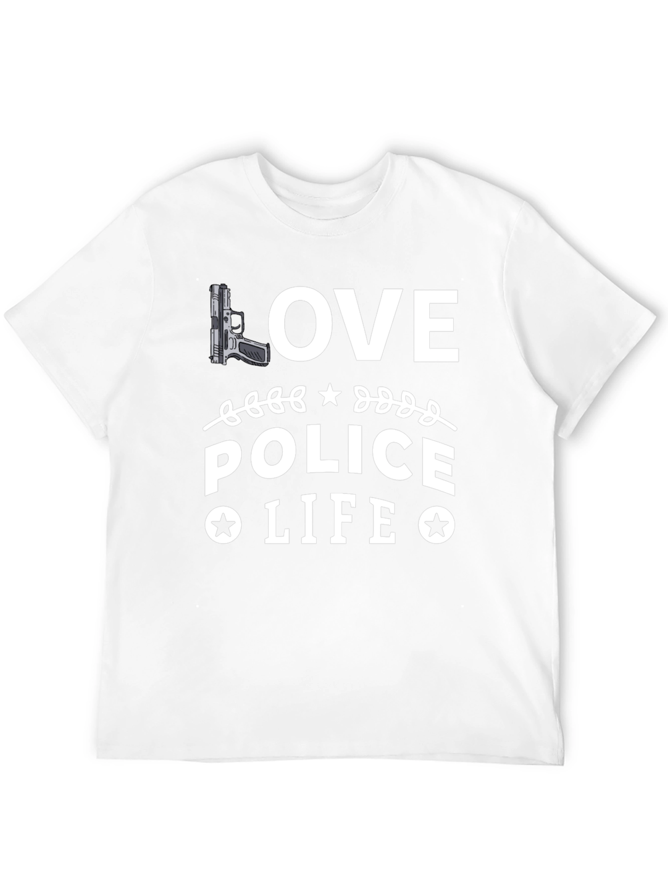 Love Police Life Graphic T-Shirt - Black
