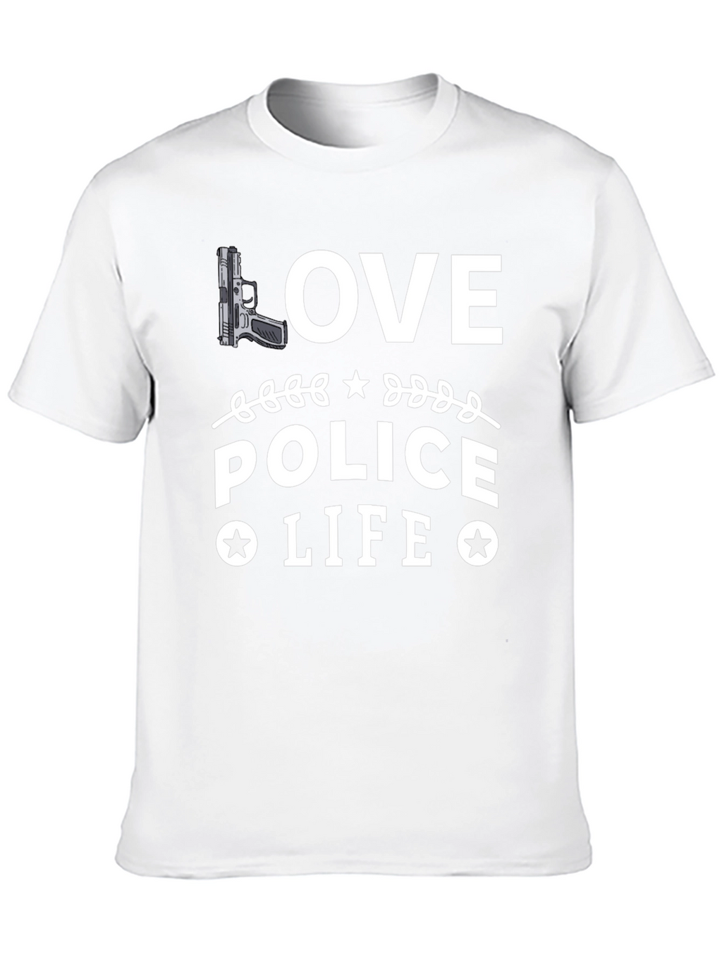 Love Police Life Graphic T-Shirt - Black