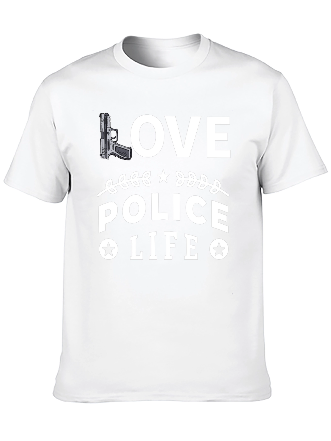 Love Police Life Graphic T-Shirt - Black