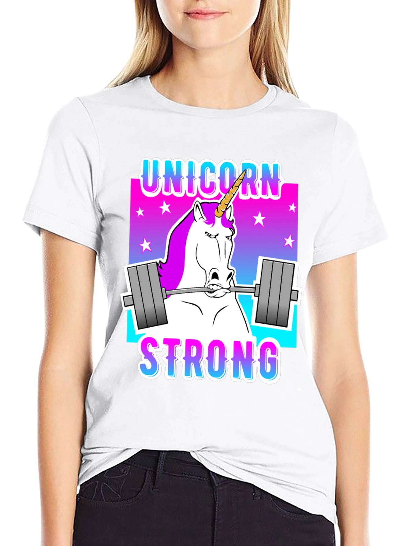 Unicorn Strong Graphic Tee - Fitness Gym Shirt