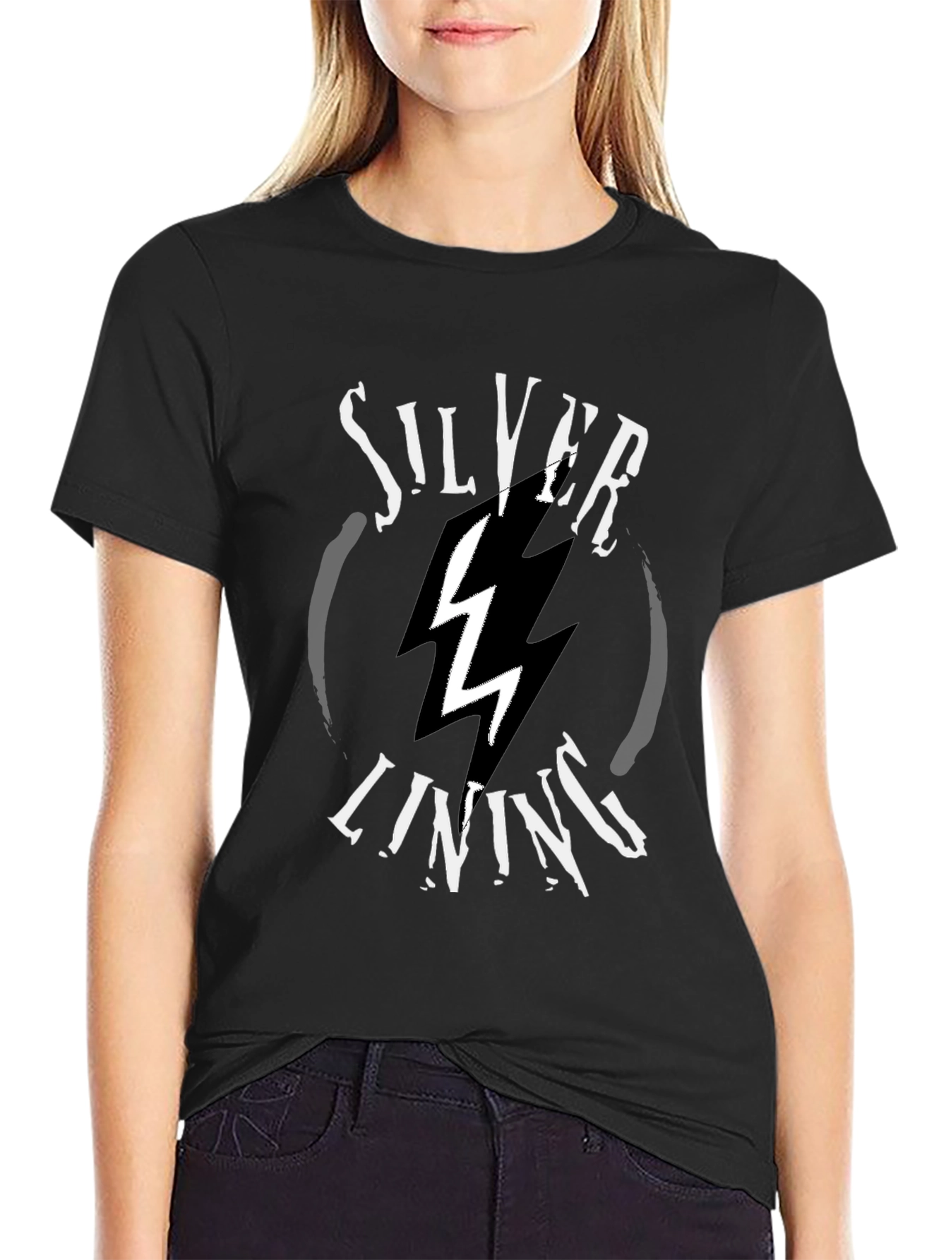Silver Lining Graphic T-Shirt - Black