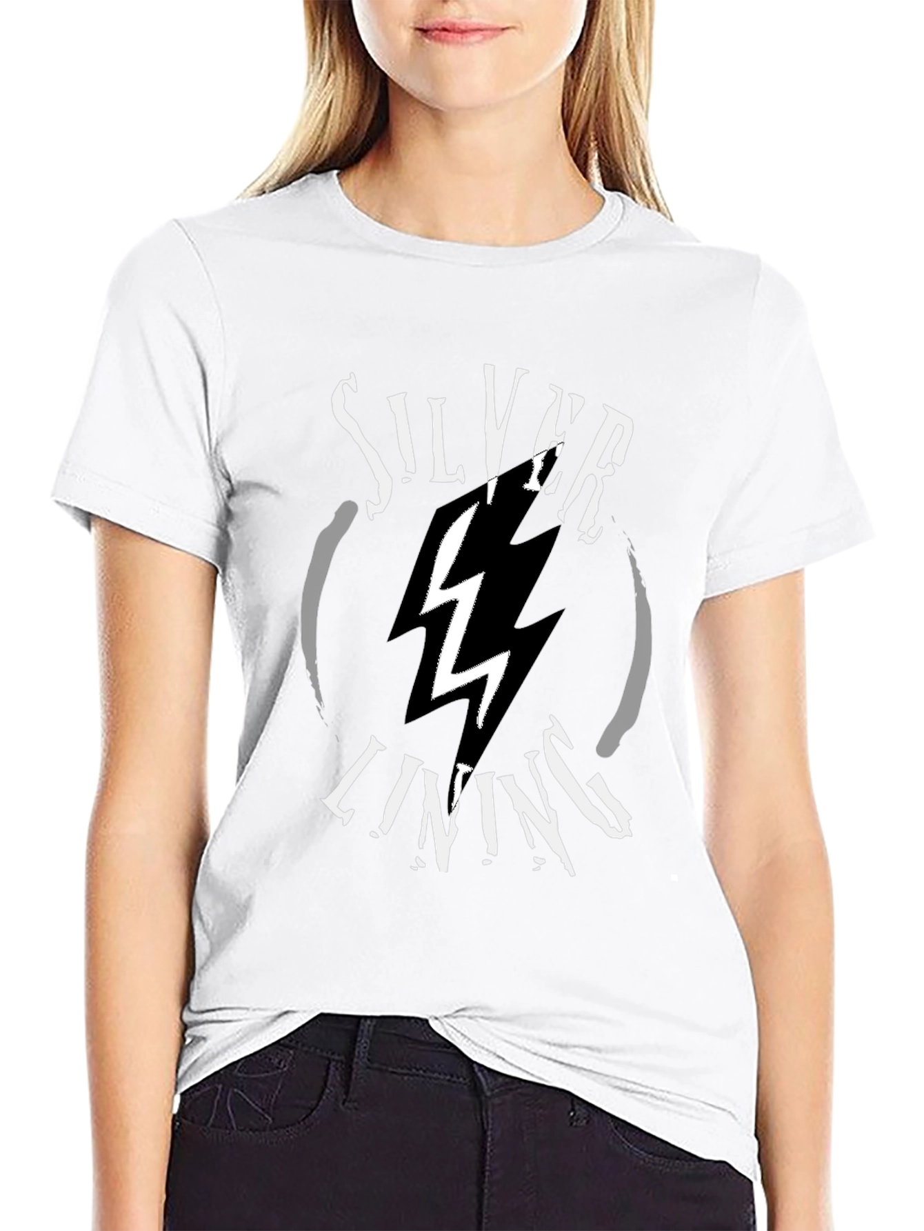 Silver Lining Graphic T-Shirt - Black
