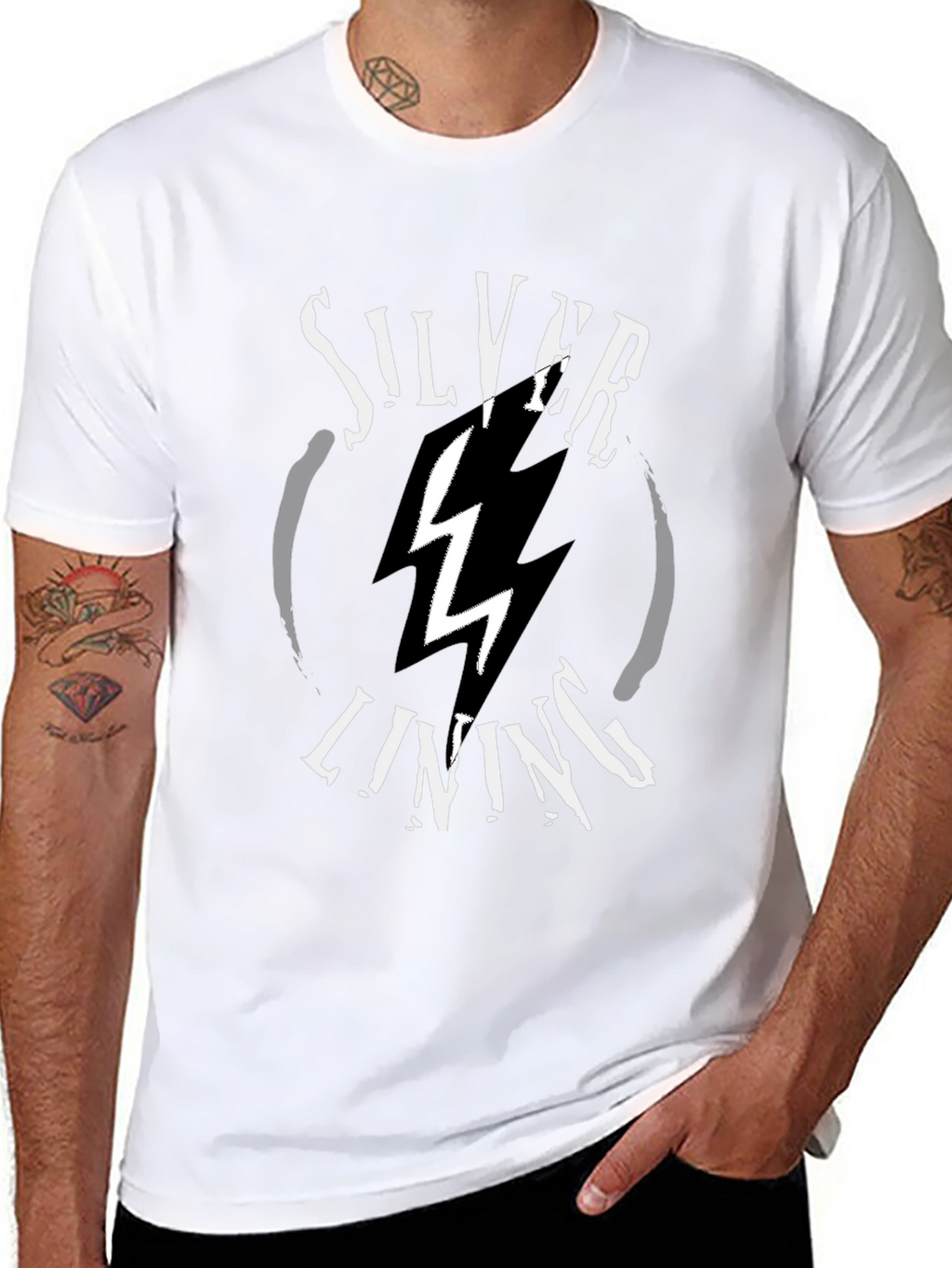 Silver Lining Graphic T-Shirt - Black