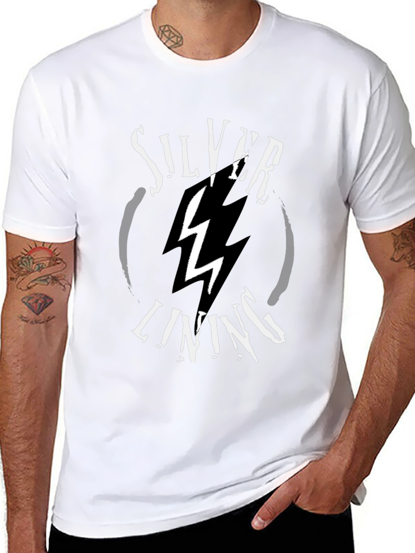 Silver Lining Graphic T-Shirt - Black