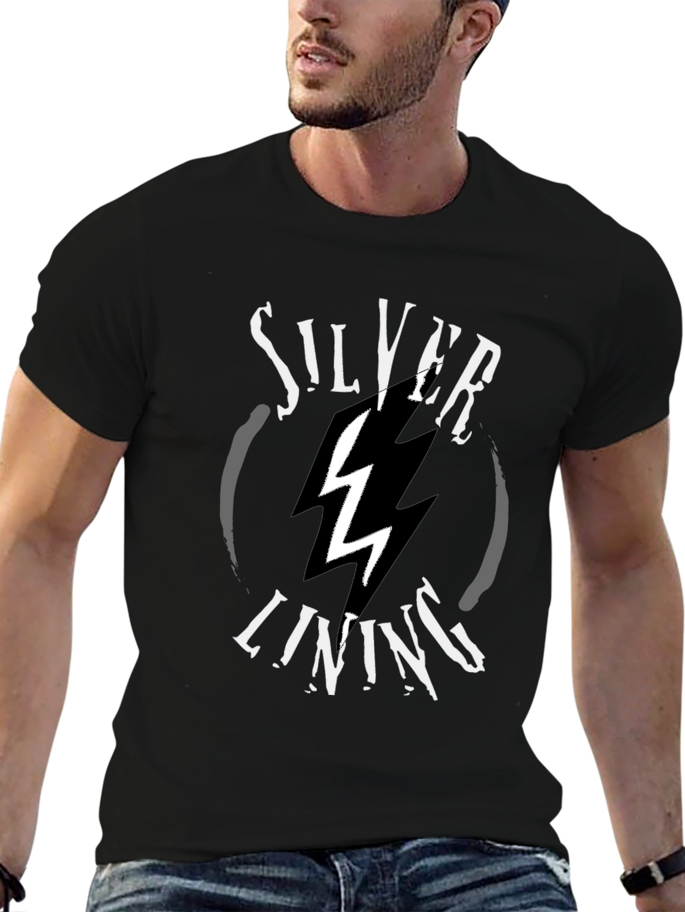 Silver Lining Graphic T-Shirt - Black