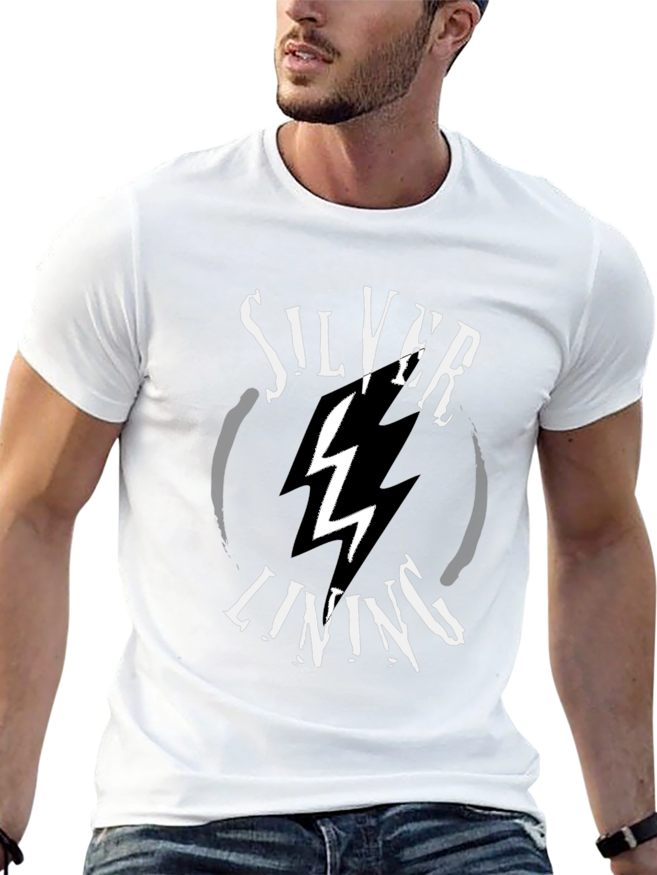 Silver Lining Graphic T-Shirt - Black