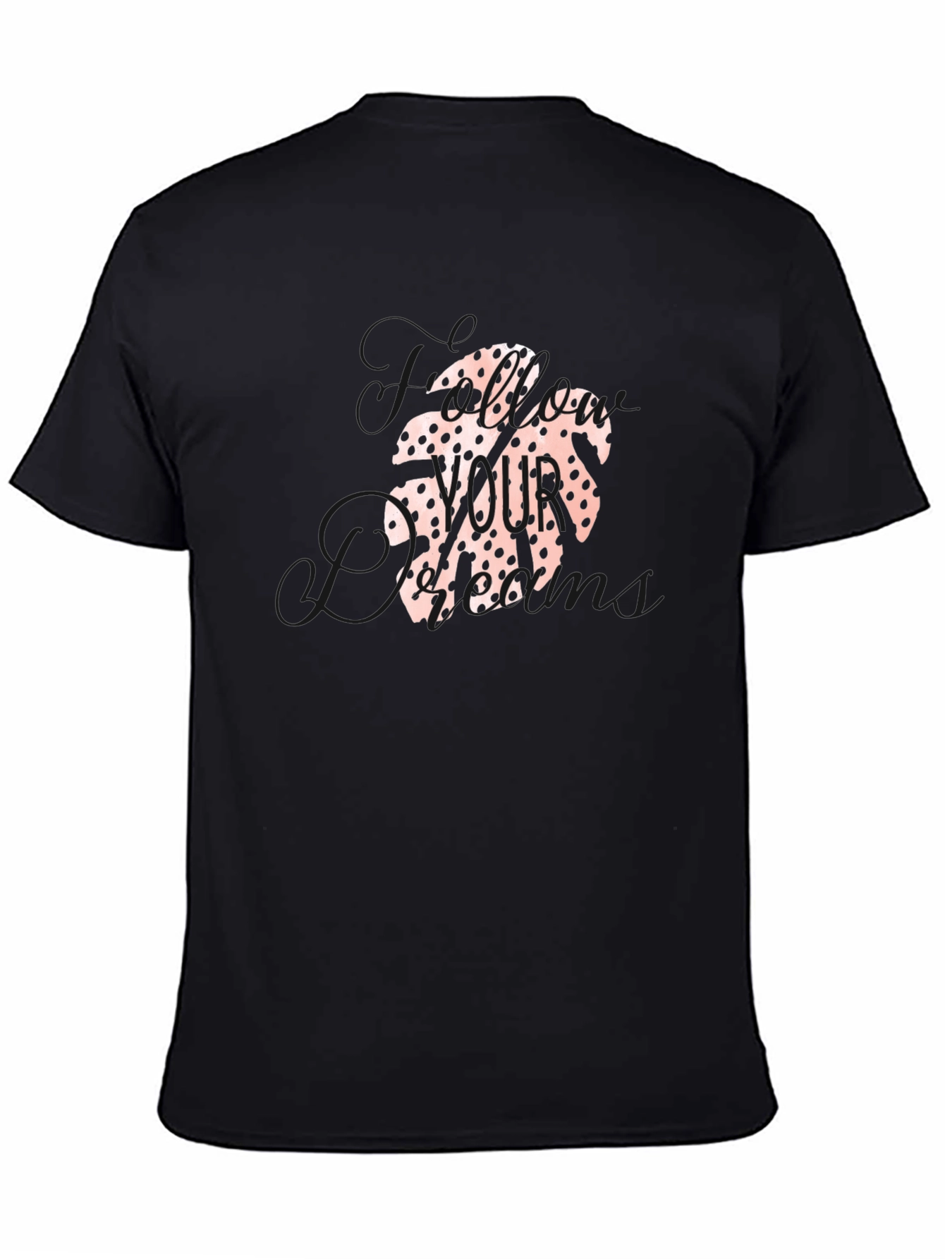 Tropical Leaf Graphic T-Shirt - Stylish Black Tee