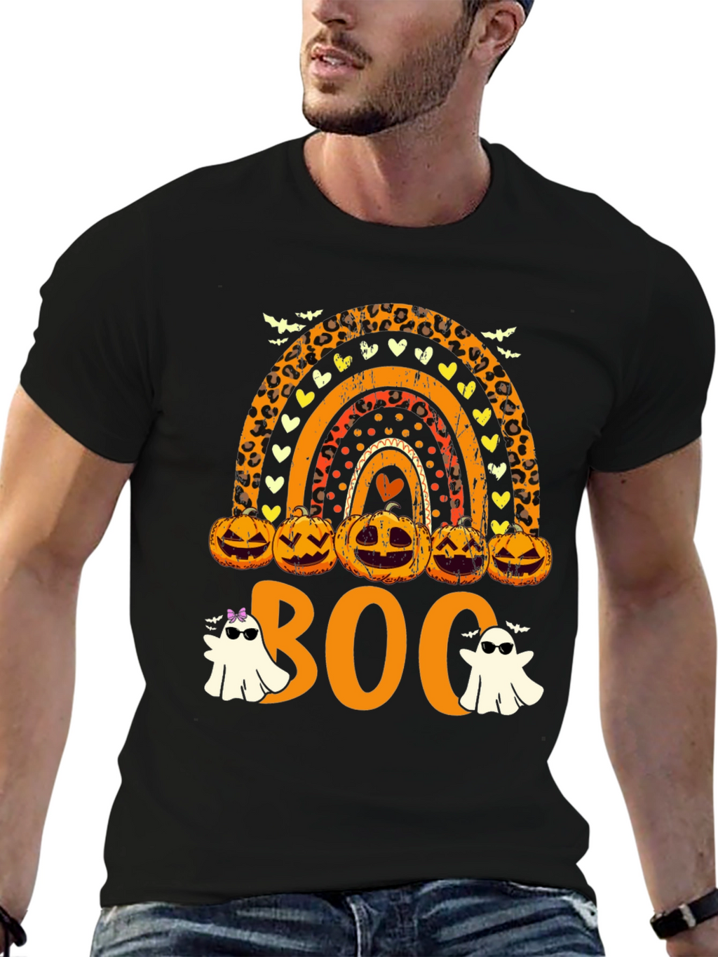 Halloween Rainbow Boo Crew T-Shirt
