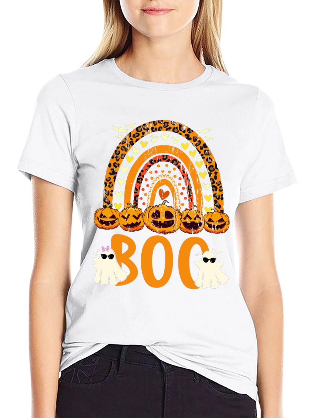 Halloween Rainbow Boo Crew T-Shirt