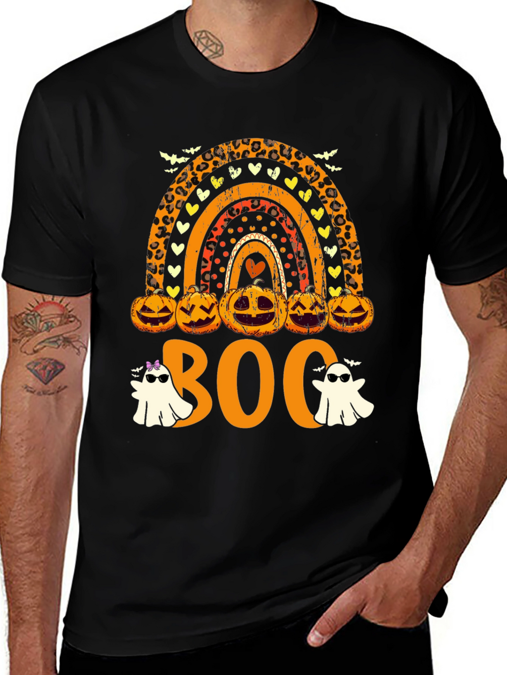 Halloween Rainbow Boo Crew T-Shirt