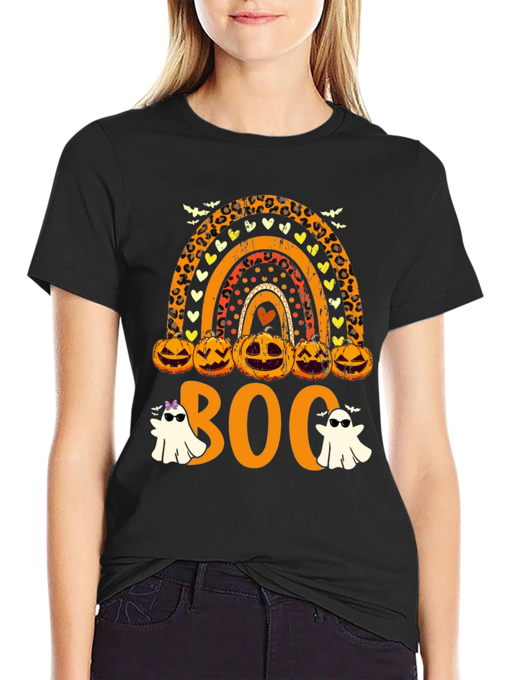 Halloween Rainbow Boo Crew T-Shirt