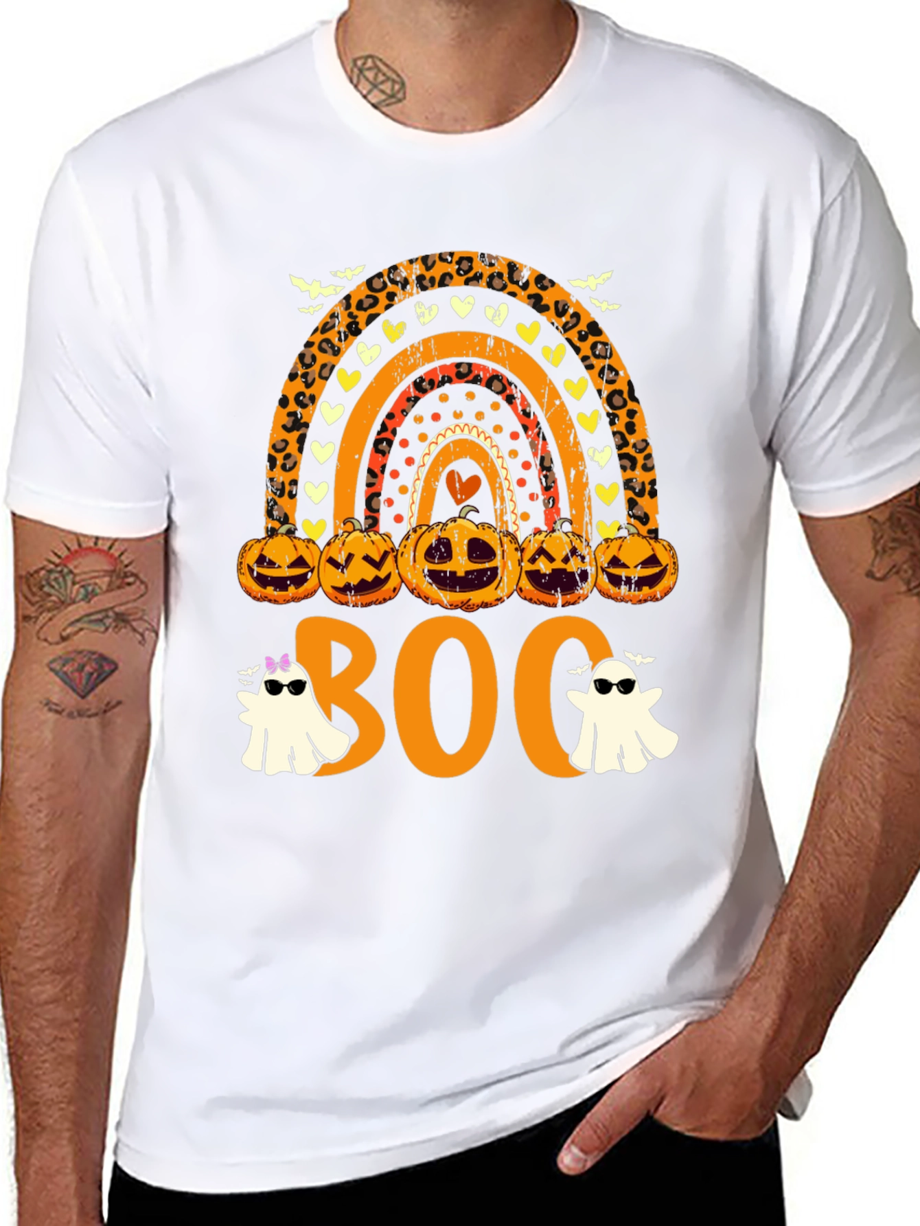 Halloween Rainbow Boo Crew T-Shirt