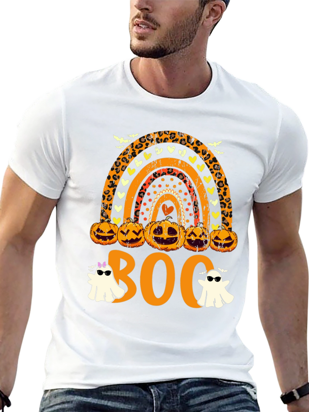 Halloween Rainbow Boo Crew T-Shirt