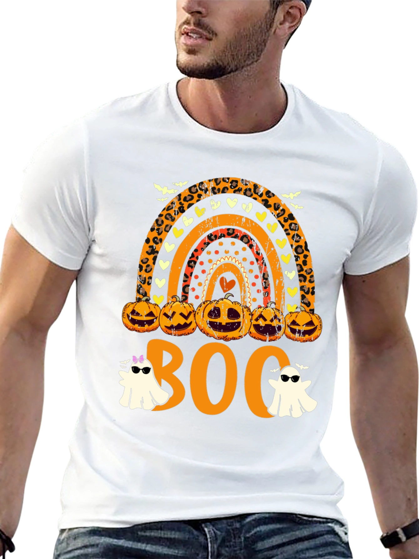 Halloween Rainbow Boo Crew T-Shirt