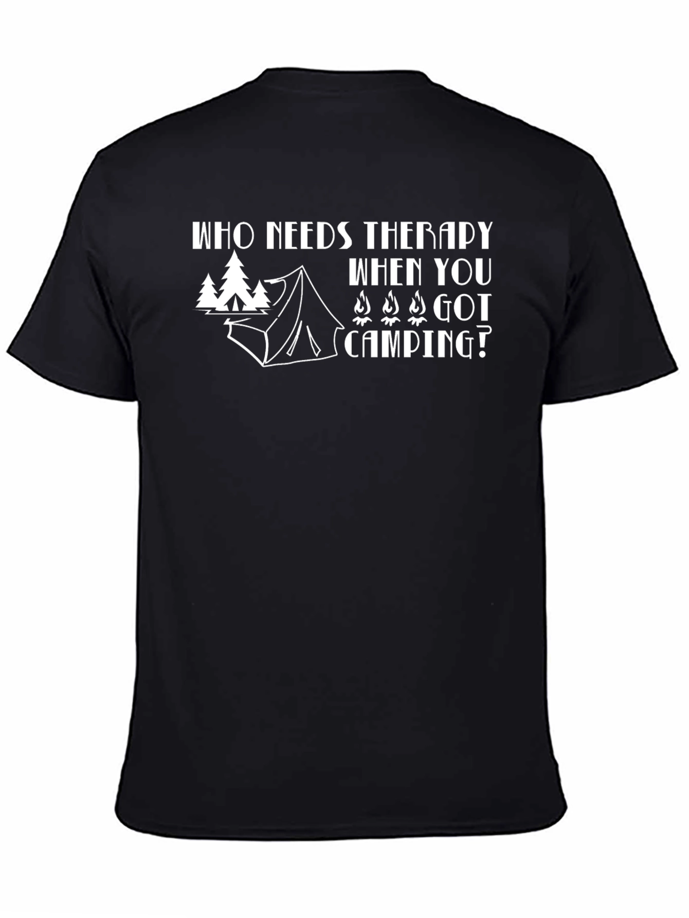 Camping Therapy Graphic Tee - Black