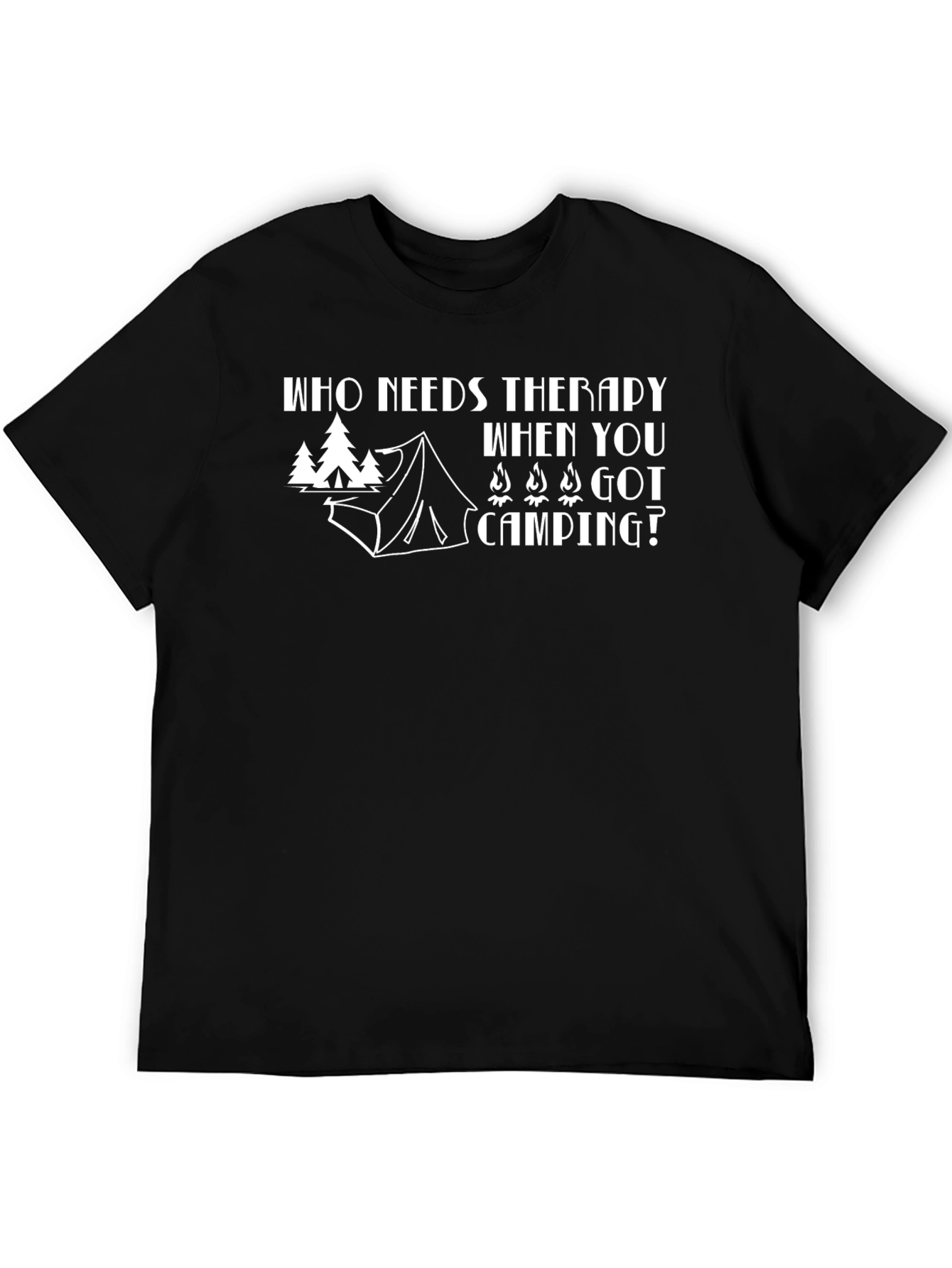 Camping Therapy Graphic Tee - Black