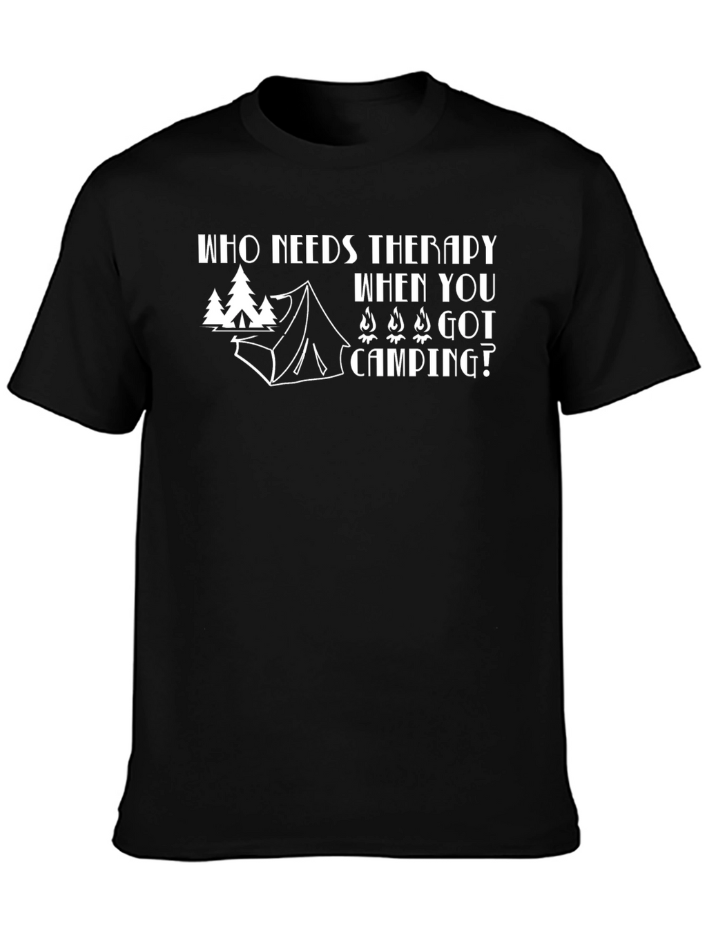 Camping Therapy Graphic Tee - Black
