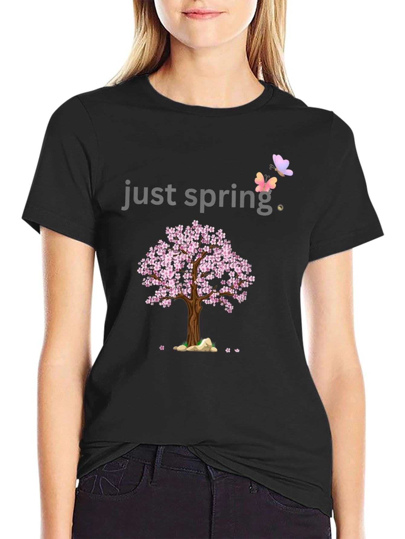 Just Spring T-Shirt - Cherry Blossom Graphic Tee