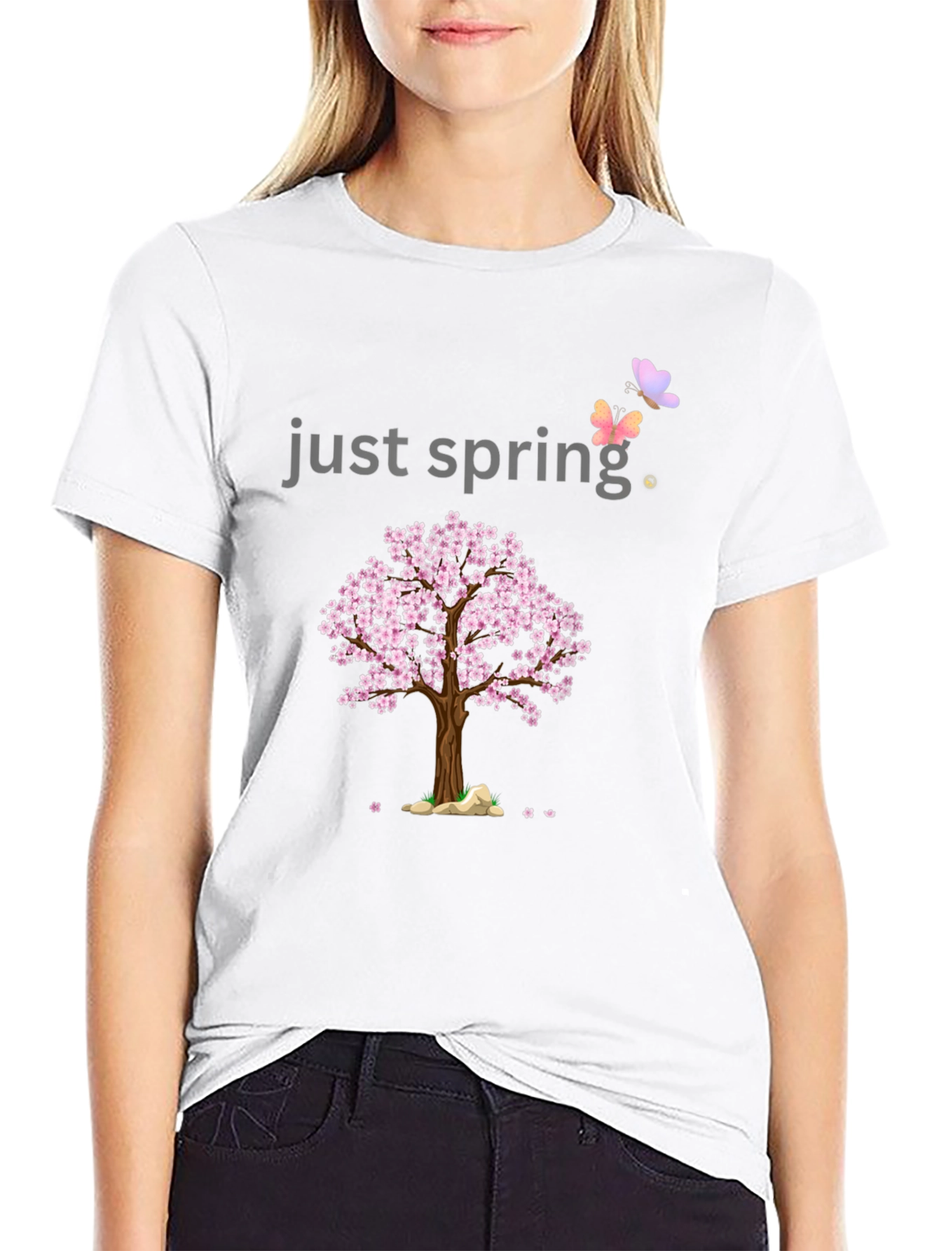 Just Spring T-Shirt - Cherry Blossom Graphic Tee