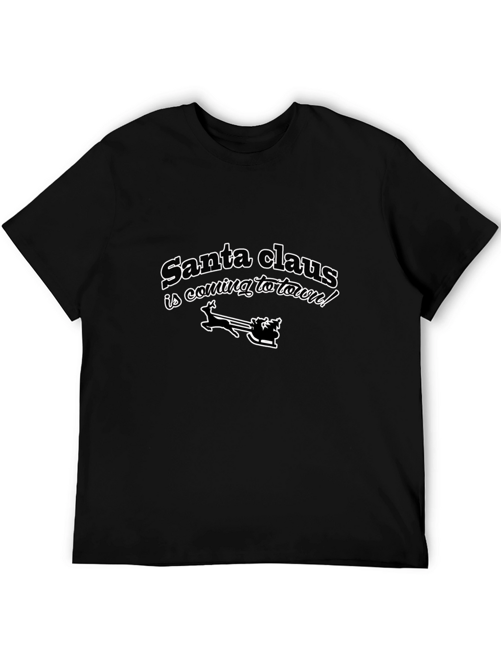 Santa Claus is Coming to Town Black T-Shirt