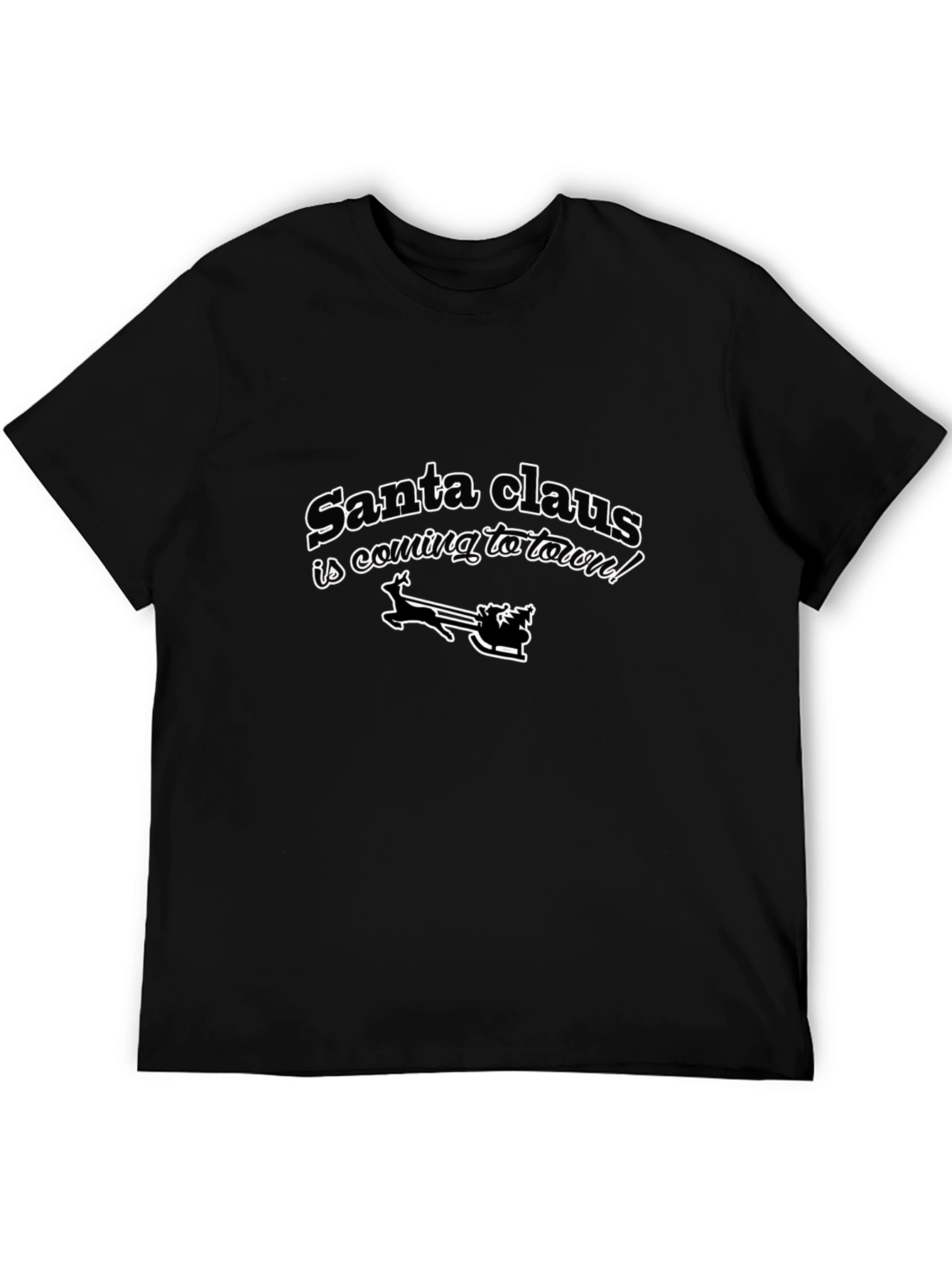 Santa Claus is Coming to Town Black T-Shirt