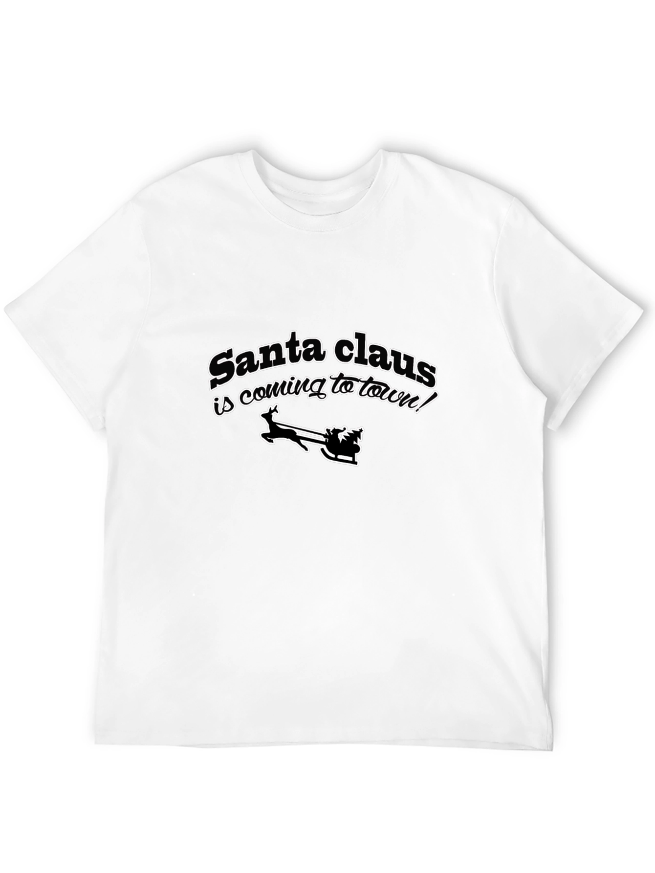 Santa Claus is Coming to Town Black T-Shirt