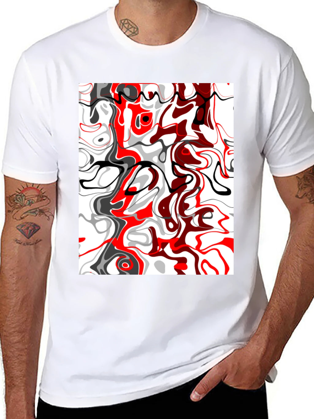 Abstract Swirl Graphic Tee - Modern Art Shirt
