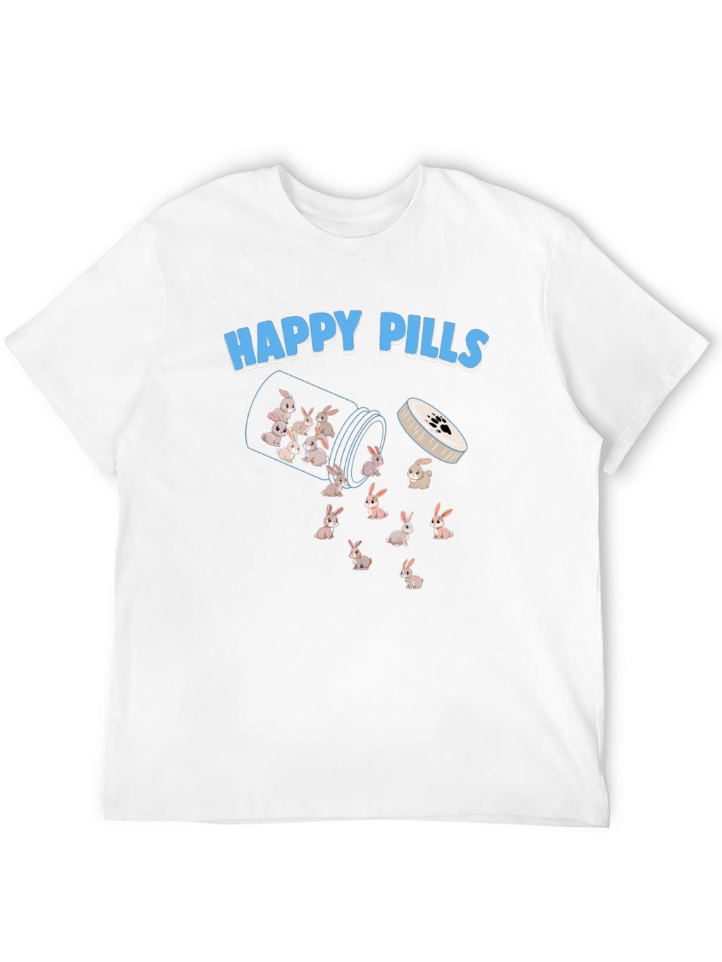Happy Pills Bunny T-Shirt - Cute & Fun Design