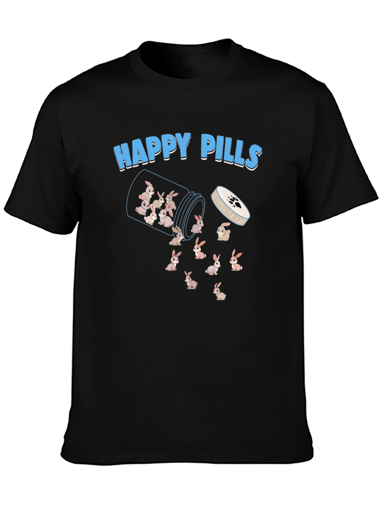 Happy Pills Bunny T-Shirt - Cute & Fun Design