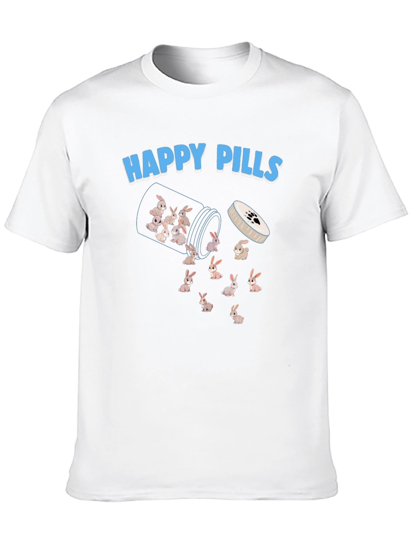 Happy Pills Bunny T-Shirt - Cute & Fun Design